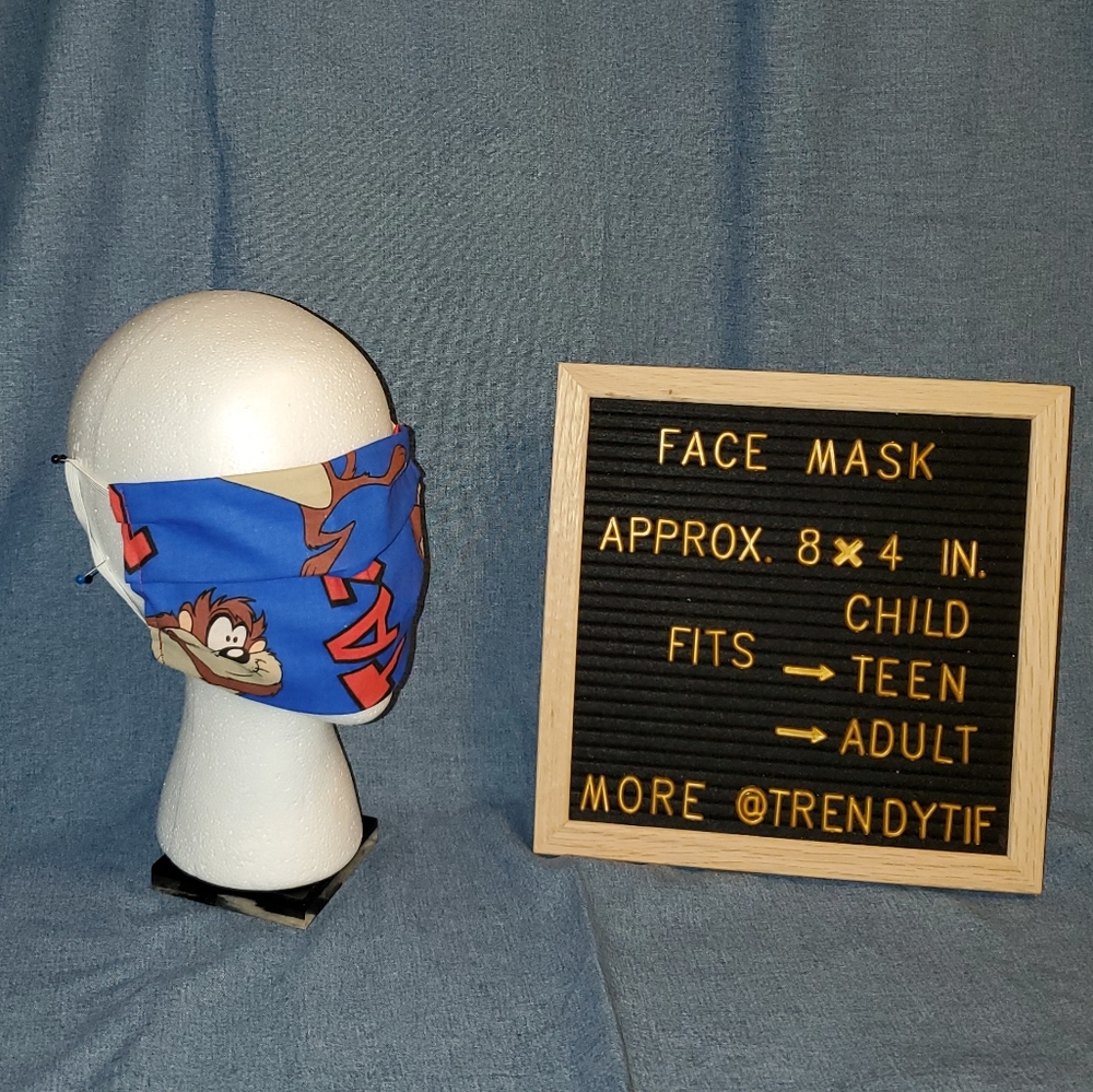 Looney Tunes Taz  Face Covering Mask Washable Reusable